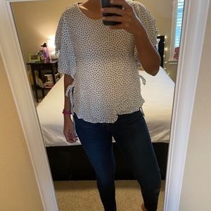 H&M Blouse- Black and White star print